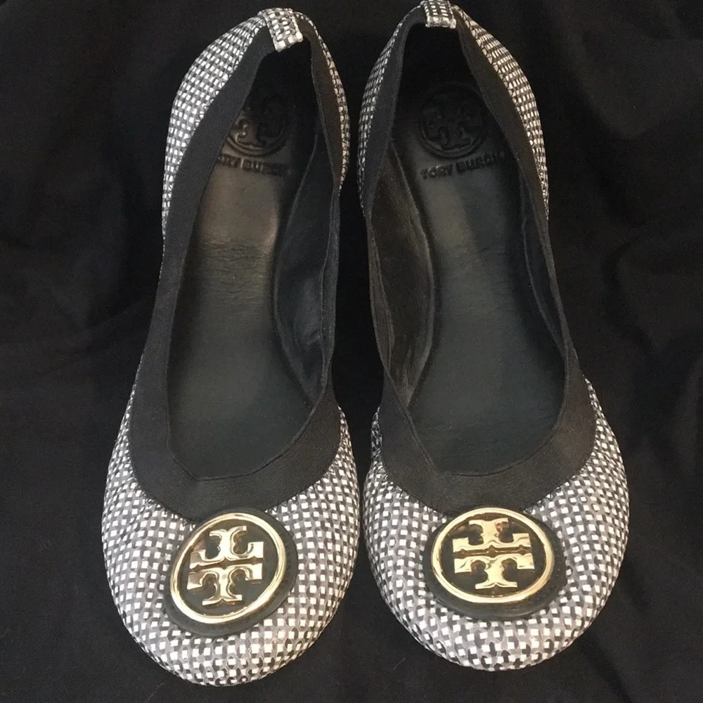 Tori Burch Caroline ‎ Ballet Flat in Tidal Grid